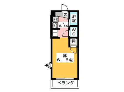 ベレッツァ岐阜(1K/1階)の間取り写真