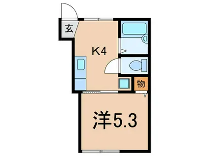 和光ハイツ(1K/1階)の間取り写真