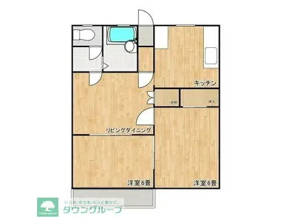 ライオンズパレスIII(2LDK/2階)の間取り写真