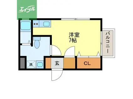 道ノ尾SC(ワンルーム/1階)の間取り写真