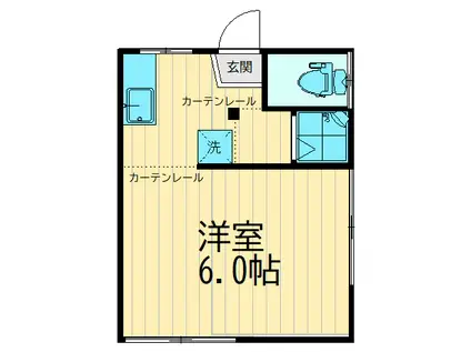 さゆり荘(ワンルーム/2階)の間取り写真