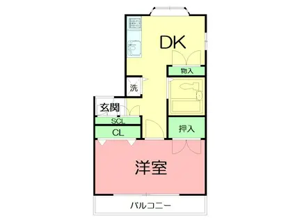 アウローラ大磯(1DK/1階)の間取り写真