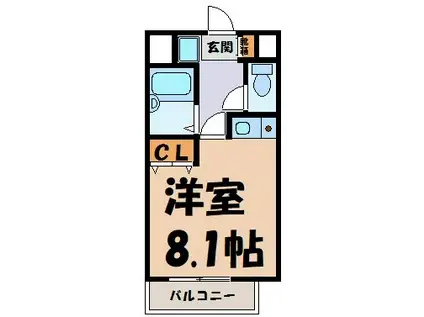 アーバン塩付(ワンルーム/2階)の間取り写真