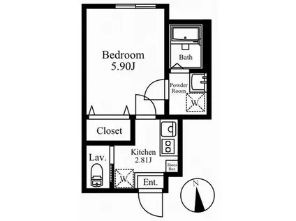 BHテラス中野中央(1K/1階)の間取り写真