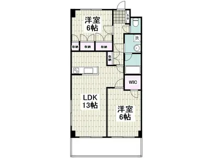 アークス藤沢(2LDK/3階)の間取り写真