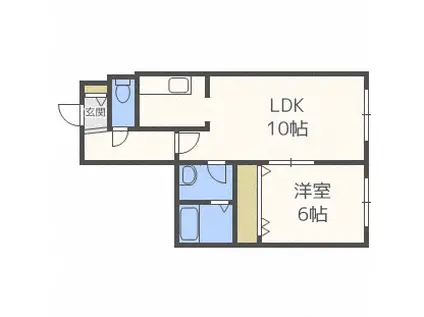 フレスコ25(1LDK/3階)の間取り写真