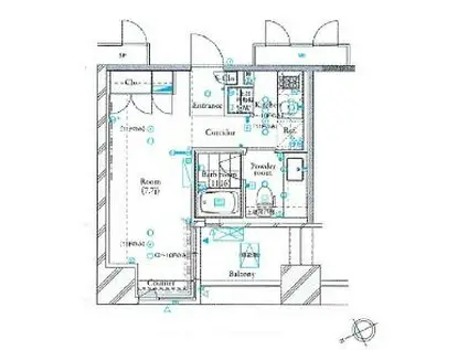 ザ・タワー芝浦(1K/7階)の間取り写真