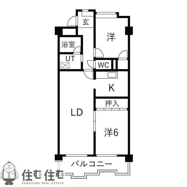 ラ・フォーレYAMADA(2LDK/4階)の間取り写真