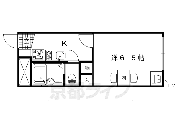 レオパレス堀川(1K/1階)の間取り写真