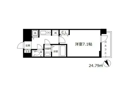 ラヴ神戸三宮(1K/4階)の間取り写真