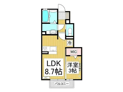 グランメール A棟(1LDK/1階)の間取り写真