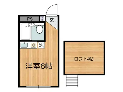 パークプルメリア(ワンルーム/1階)の間取り写真