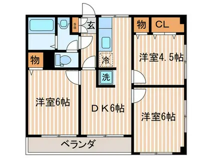 トゥインクルプラザ(3DK/3階)の間取り写真