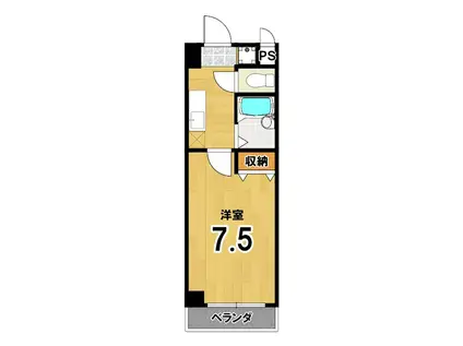 ローザグランデ(1K/3階)の間取り写真