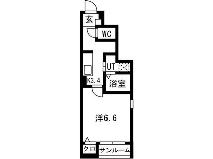 コハル・ファミリアII(1K/1階)の間取り写真