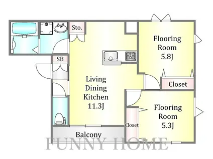 ヴァーチェ桜ヶ丘(2LDK/3階)の間取り写真