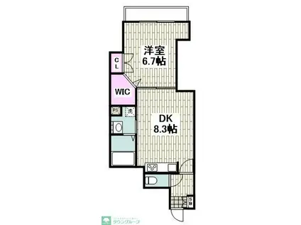THE GREEN(1DK/3階)の間取り写真