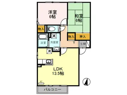 トゥルースタウン(2LDK/2階)の間取り写真