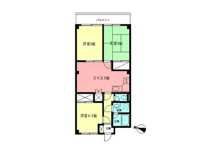 パ-クヒル東百合丘(3DK/2階)の間取り写真