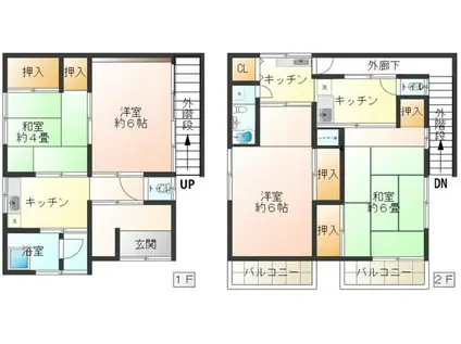 リプロハウス江北(1DK/2階)の間取り写真