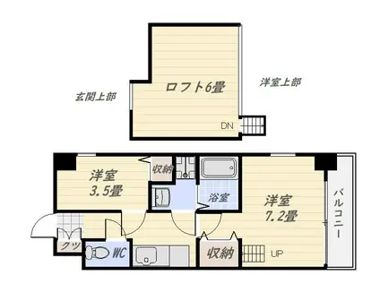 STATE SHORE(2K/8階)の間取り写真