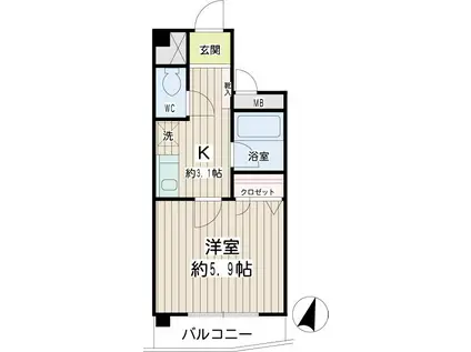 COMESTA(1K/5階)の間取り写真