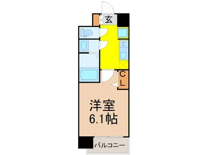 メイクスアート新栄III(1K/2階)の間取り写真