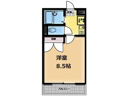 ノヴェルヨコハマスゲタ(1K/3階)の間取り写真