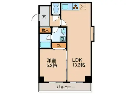 ベルドミール葵(1LDK/7階)の間取り写真