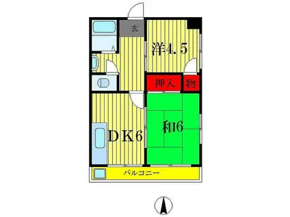 相模マンション(2DK/1階)の間取り写真