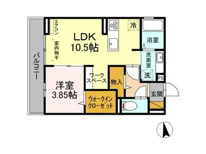 ラッキーレジデンス(1LDK/3階)の間取り写真