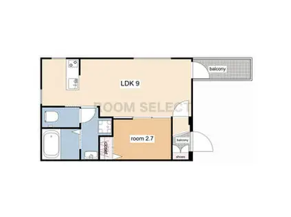 ILL BE清水白壁(1LDK/2階)の間取り写真