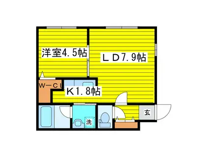 LA MERIDIAN(1LDK/1階)の間取り写真