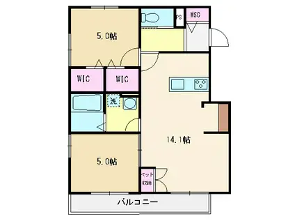 ルミナス朝霞(2LDK/3階)の間取り写真