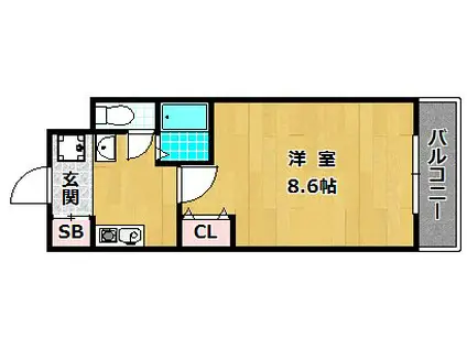 Mプラザ津田駅前十一番館(1K/4階)の間取り写真