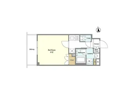 ORSUS梅島(1K/1階)の間取り写真