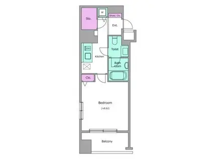 レジディア築地(1K/5階)の間取り写真