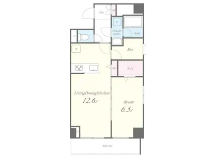 グランディール荻窪(1LDK/1階)の間取り写真