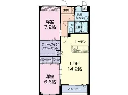 SARAI(2LDK/2階)の間取り写真