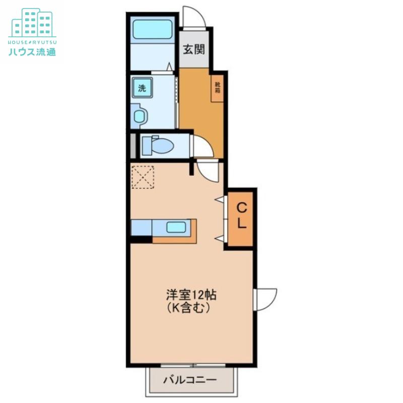 カーサアーデント(ワンルーム/1階)の間取り写真