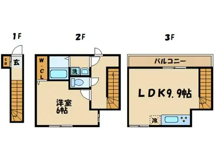ミハス南烏山(1LDK/1階)の間取り写真
