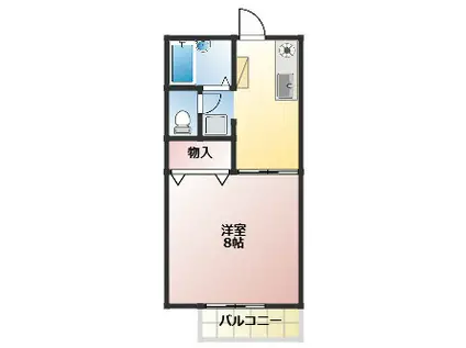 ベル花水木(1K/2階)の間取り写真