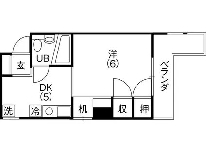 パセオ乾徳(1DK/3階)の間取り写真