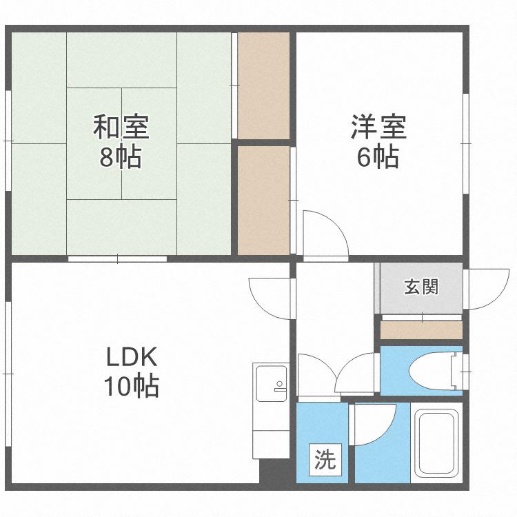 開ハイツC棟(2LDK/2階)の間取り写真