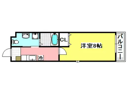 ウエストコート(1K/1階)の間取り写真