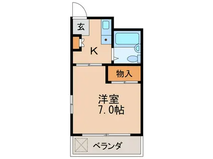 シティハイツ名城I(1K/4階)の間取り写真