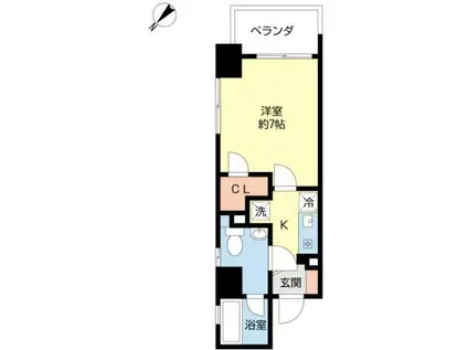 ＪＲ京浜東北線 大森駅(東京) 徒歩1分 10階建 築19年(1K/9階)の間取り写真
