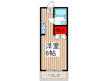 フローラルハイツ若葉(1K/2階)の間取り写真