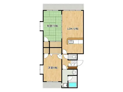 エスぺランサ須屋(2LDK/1階)の間取り写真