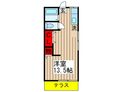 コーポ尾崎(ワンルーム/1階)の間取り写真